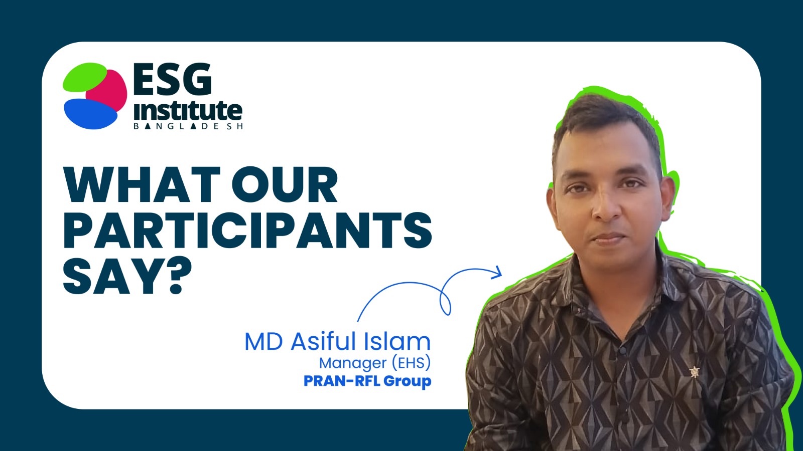 MD Asiful Islam, Manager, PRAN-RFL Group